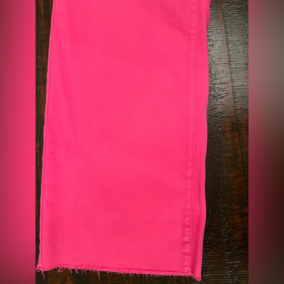 Judy Blue Size 24W High Waist Hot Pink Jeans Straight Leg Raw Hem Stretchy Comfy - Picture 7 of 14
